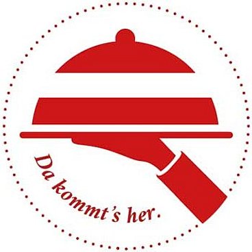 Logo da kommts her Logo von da kommts her. Eine Glocke mit der österreichischen Fahne und einer Hand.